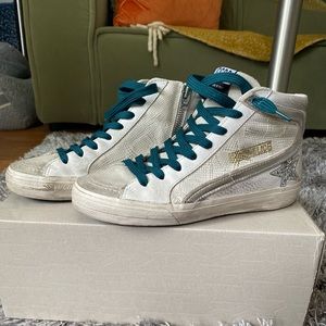 ❌ SOLD❌ Golden Goose Deluxe Brand Slide Sneakers with Snake Print Leather